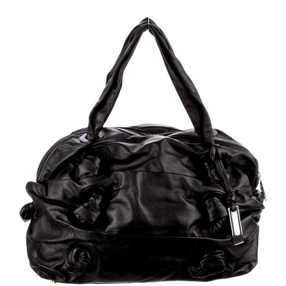 New Michael Kors black Zuma knotted leather handbag knotted - Picture 4 of 4